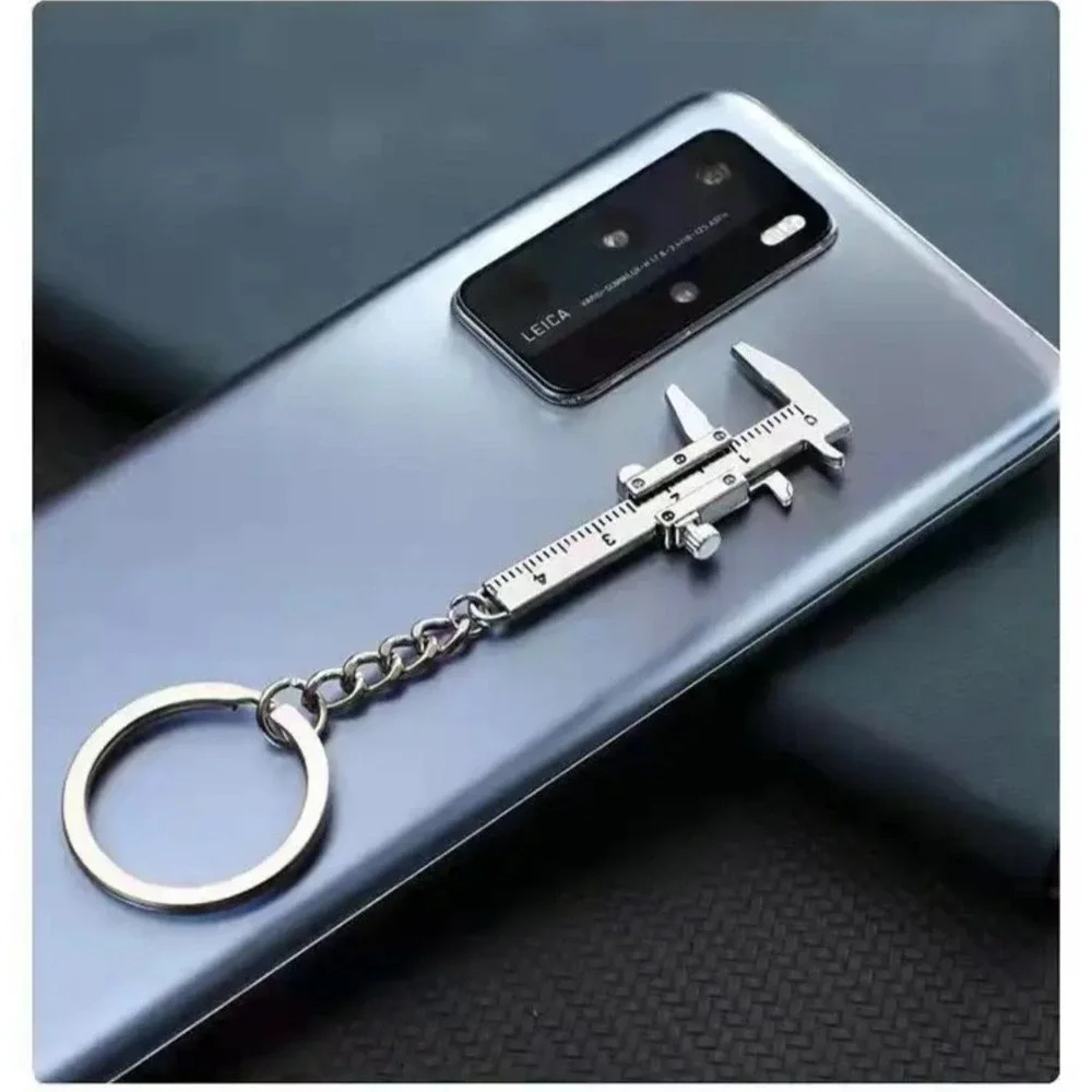 Vernier Caliper Gauge 0-40mm Key Chain Keychain Tool Engineering Novelty Silver‎